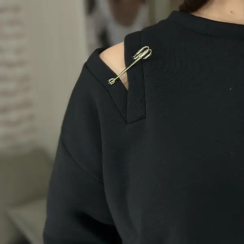 Elara | Stijlvolle Sweatshirtjurk met Trendy Cut-Out Design